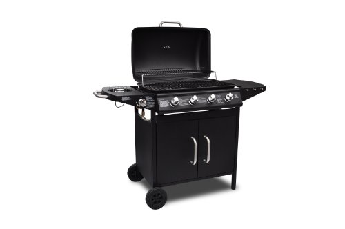Barbecue professionnel à gaz 4 brûleurs +1 plaque de cuisson