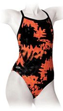 Finis Aquatuff Female Skinback Rip Tide Swim Wear Black/Red