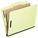 Pressboard Classification Folders, Letter, Four-Section, Light Green,