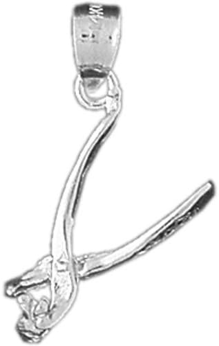14k White Gold 3-D Tooth Extractor Pendant