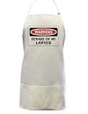 BEWARE OF MY LAWYER Full Size Professional Apron (3 Pockets)