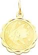14K Gold Engraveable Pisces Zodiac Disc Charm