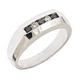 14k white gold black diamond mens ring (1/4 cttw)