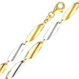 14K Two-Tone Gold Fancy Designer Bracelets W/Adjustable Chain (Length: 7+1; Measures: 5.0mm; Weight: 4 Grams Approx.)