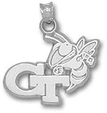 Georgia Tech Yellow Jackets Solid Sterling Silver ''GT'' Buzz 5/8'' Pendant