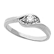 14K White Gold Diamond Ring - 0.12 Ct.