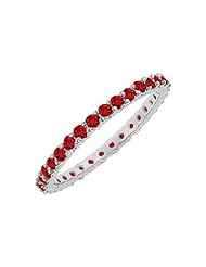 Ruby Eternity Bangle 14K White Gold - 10.00 CT TGW