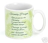 Ceramic Serenity Prayer Green Christian Coffee Mug - God grant me the serenity...
