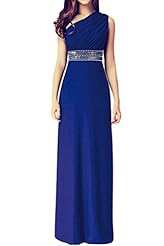 One Shoulder Chiffon Lace Beaded 2015 Evening Dress/Bridesmaid Dress 