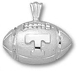 Tennessee Volunteers Solid Sterling Silver ''T'' Football Pendant
