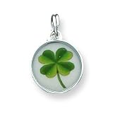 Sterling Silver Four Leaf Clover Charm with 20 inch Sterling Silver Chain