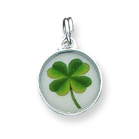 Buy Sterling Silver Imprinted Four Leaf Clover Charm with 20 Inch Chain by A Great Jewelry Co.