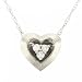 10KT White Gold 3 Stone Heart Pendant Necklace Diamond
