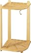 Natural-stained 10-cue deluxe corner floor rack. - Billiards Equipment