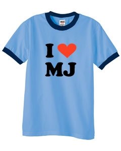 I LOVE MJ on Adult & Youth Cotton Ringer T-Shirt (in 21 colors)