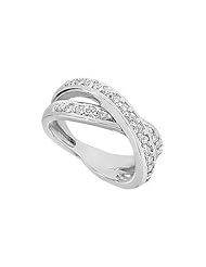Diamond Crossover Ring 14K White Gold - 1.00 CT Diamonds
