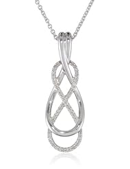 Sterling Silver Diamond Knot Pendant Necklace (1/10 Cttw, I-J Color, I2-I3 Clarity), 18"