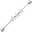 Surgical Steel Clear CZ Star Industrial Barbell 37mm