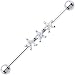 Surgical Steel Clear CZ Star Industrial Barbell 37mm