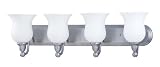 Nuvo Lighting 60/2571 Glenwood 4-Light Vanity with Satin White Glass, Brushed Nickel
