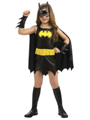 DC Comics Girls Batgirl Costume Bat Girl Mask & Cape Gloves Boot Toppers