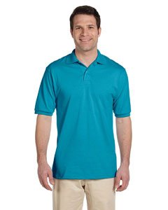Jerzees 50/50 Men's 5.6 oz. Jersey Polo with Spotshield (California Blue, Large)