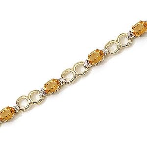 14kt Yellow Gold Diamond and Citrine Bracelet 4.25ct TW by
