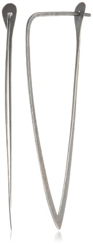 Melissa Joy Manning Oxidized Sterling Silver Large Dagger Hoop Earrings