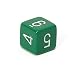 Chessex Opaque 16mm Dice, Green with white d6 with numbers