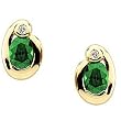 14K Yellow Gold Pink Tourmaline and Diamond Earrings