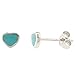 Sterling Silver Petite Turquoise Inlay Heart Stud title=