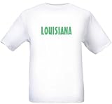 LOUISIANA - GREEN LETTERING - State-series - White T-shirt