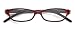Zoom Eco-Friendly 100% Reclaimed Plastic Cat-Eye Reader, Red / Black, +3.00