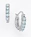 Jewelry : 14k White Gold Aquamarine Hoop Earrings