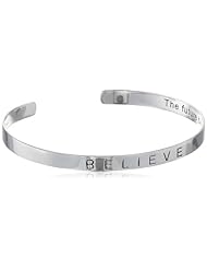 Sterling Silver "Believe" Inside Engraved "The Future Belongs To Those Who Believe In The Beauty Of Their Dreams" Cuff Bracelet