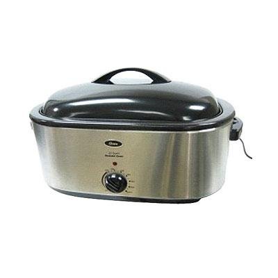 Oster CKSTRS18 18-Quart Roaster Oven, Stainless Steel and Black