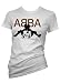 Ladies ABBA LADIES SILHOUTTE White Tee shirt, Music Band T-shirt for Womens & Girls - Sizes Small -