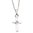 Elegant Baby Cross with Diamond, Sterling