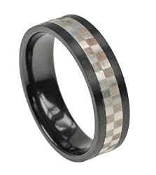Zirconium Ring Black Ring with High Polish - 5mm Width