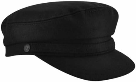 Aegean Wool Fiddler Cap, Black, 7 7/8