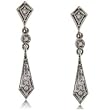 Diamond Dangle Drop Earrings in Solid White Gold