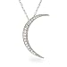 Eve's Addiction Sterling Silver Waning Crescent CZ Moon Pendant