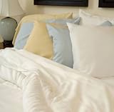 IMAGE OF Manilo Seamless Luxury Soft blue Silk Sheets