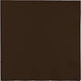 Creative Converting Touch of Color 2-Ply 50 Count Paper Lunch Napkins, Chocolate Brown
