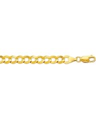 14K Yellow Gold 5.7mm wide Diamond Cut Comfort Curb Chain with Lobster Clasp