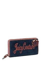 Juicy Couture Velour Clutch Wallet (Blue / Roseanna)