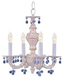 Crystorama Lighting 5224-AW-Blue 4 Light Paris Flea Market Mini