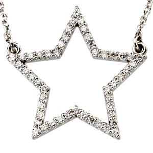 1/4 CT TW 14K White Gold Diamond Star Necklace