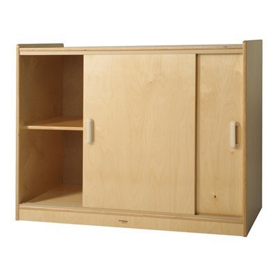 Whitney Brothers Birch Laminate Sliding Doors Storage Cabinet