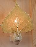 Real Cottonwood Leaf in 24K Gold Night Lights